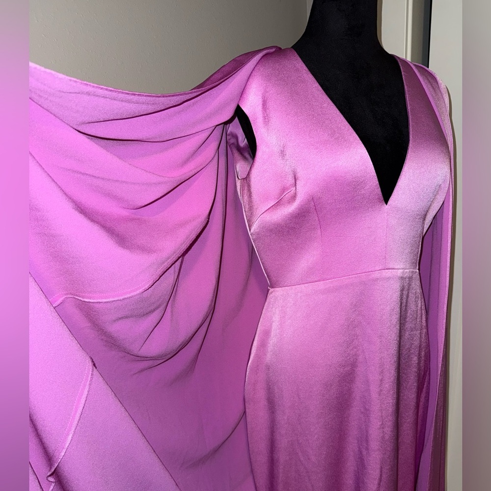 Alex Perry Hudson Cape Column Gown | Orchid | UK 12 / US 8 | NWT - Picture 9 of 11